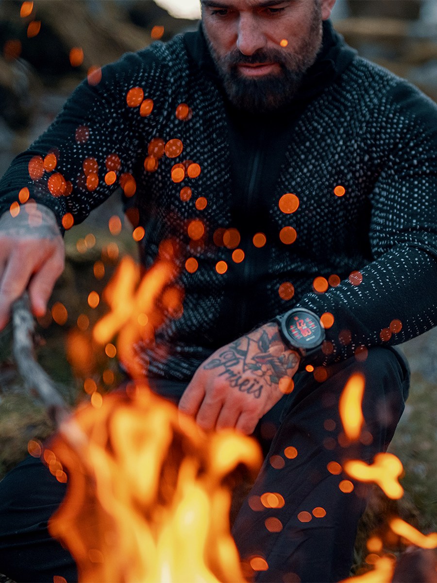Ant Middleton by a fire